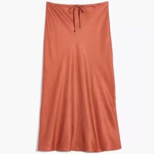 Madewell Women's Linen Blend Drawstring Midi Skirt